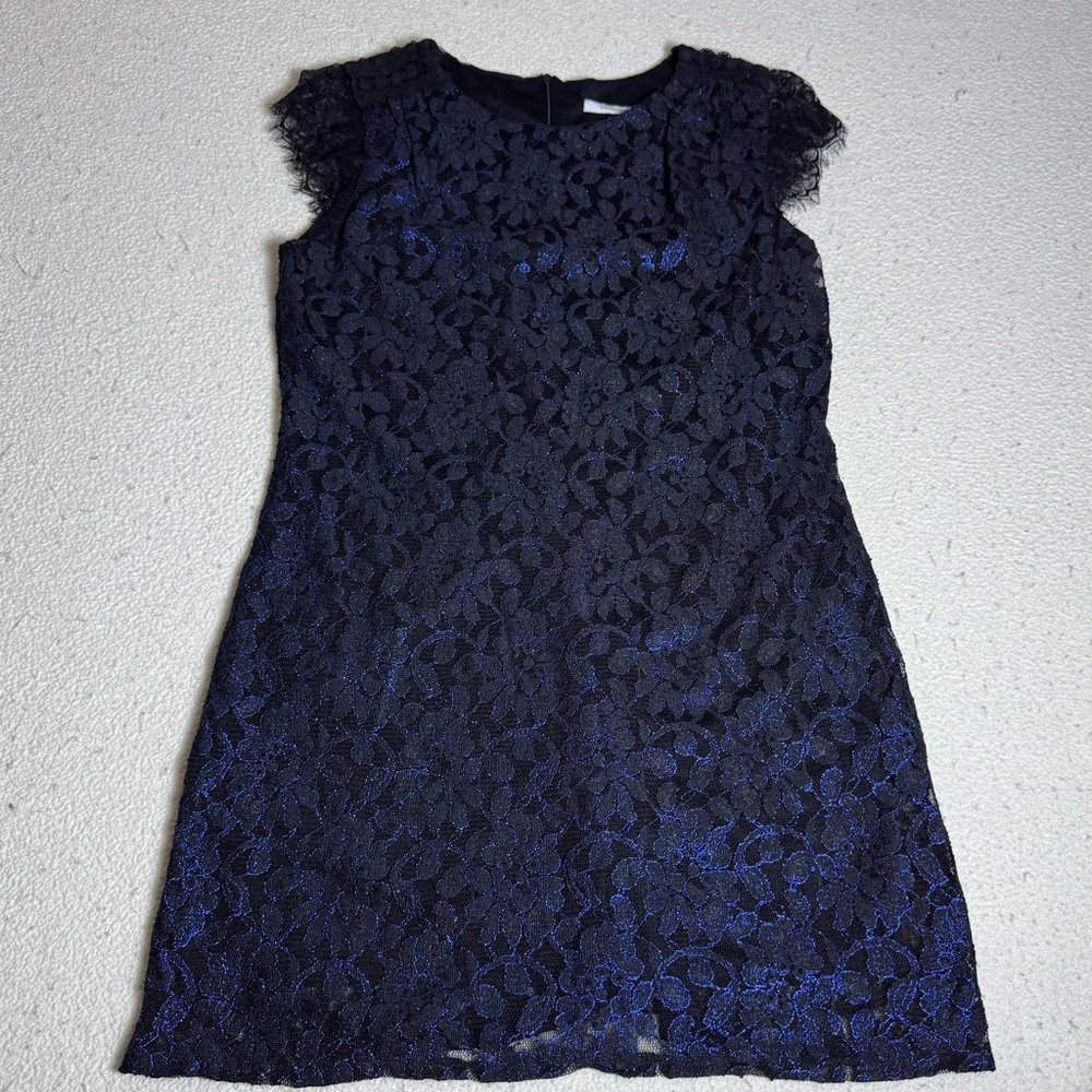 Collective Concepts Black and Blue Lace Top